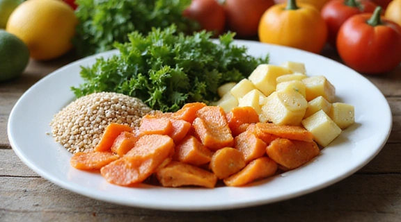 Healthy nutrition and balanced diet components